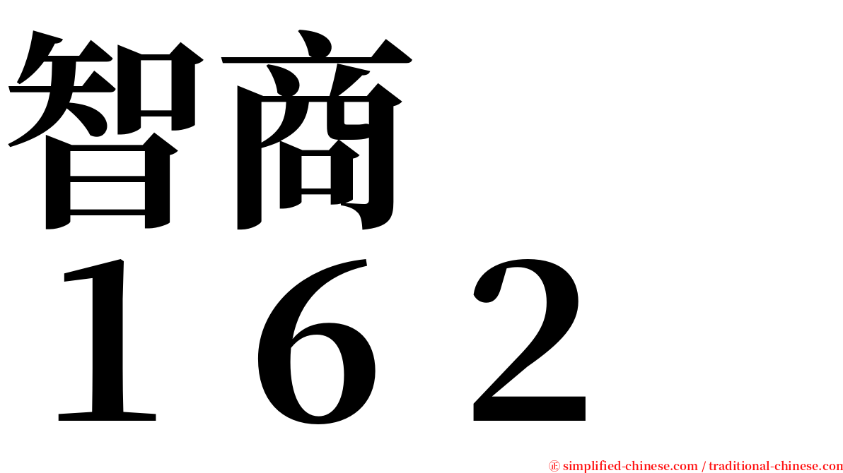 智商　　１６２ serif font